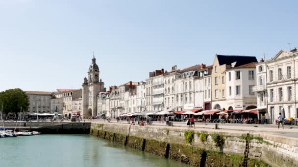 Het Centrum Van Stad Van Rochelle Een Havenstad Aan Atlantische — Stockvideo