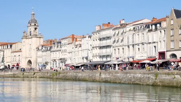 Şehir Merkezi Rochelle Batı Fransa Atlantik Kıyısında Bir Liman Eski — Stok video