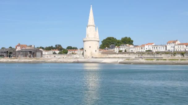 Lámpa Torony Tour Lanterne Francia Egyike Tornyok Régi Kikötő Rochelle — Stock videók