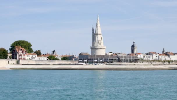 Paisaje Urbano Rochelle Una Ciudad Del Oeste Francia Torre Linterna — Vídeos de Stock