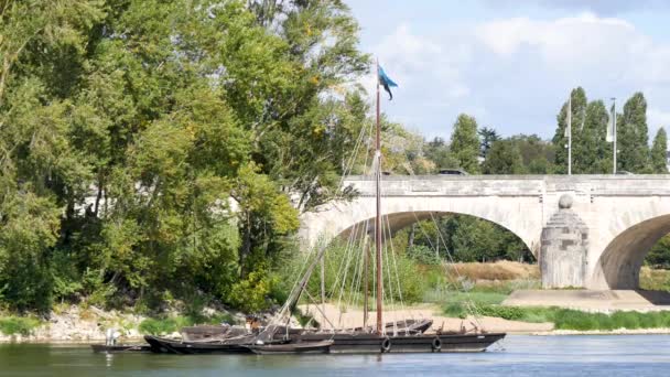 Krajina Tours Město Centrum Západ Francie Pozadí Wilsonův Most Popředí — Stock video
