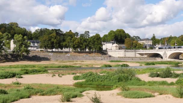 Paisagem Vale Rio Loire Tours Uma Cidade Centro Oeste França — Vídeo de Stock