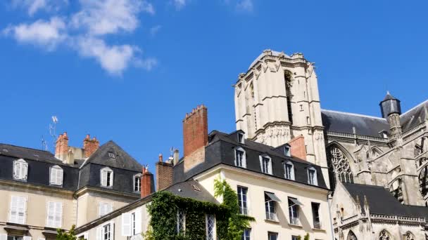 Die Kathedrale Von Mans Ist Eine Katholische Kirche Mans Frankreich — Stockvideo