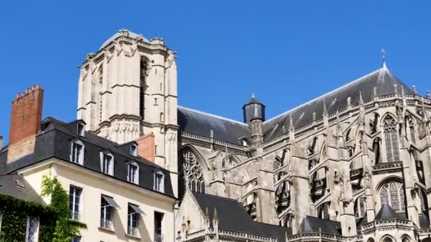 Mans Katedrali Içinde Fransız Cathdrale Julien Mans Fransa Nın Mans — Stok video