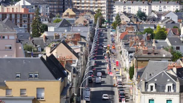 Voltaire Ulice Centru Města Mans Západě Francouzské Mans Důležité Město — Stock video