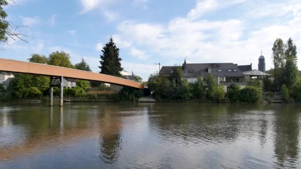 Rivière Huisne Dans Ville Mans Dans Ouest Français Mans Est — Video