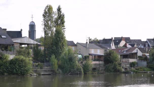 Die Huisne Der Stadt Mans Französischen Westen Mans Liegt Der — Stockvideo