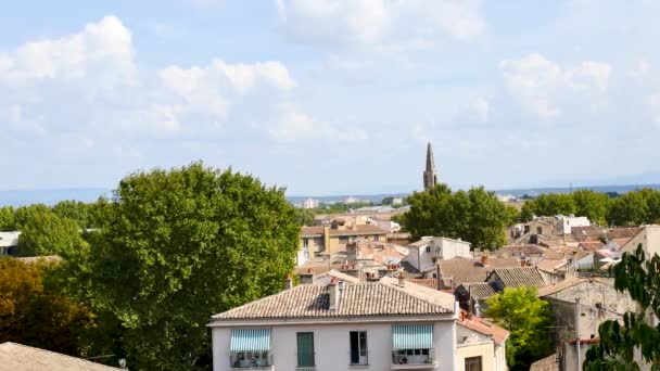 Панорама Авиньона Старого Оммуна Юго Востоке Франции Департаменте Воклюз Левом — стоковое видео