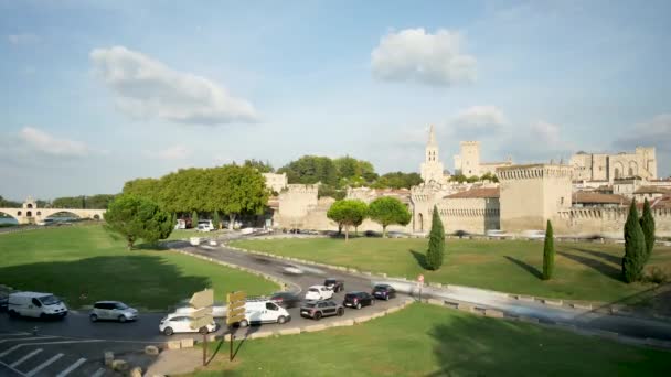 Time Lapse Avignone Antica Città Turistica Nel Sud Della Francia — Video Stock