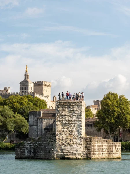 Brug Van Avignon Het Pauselijk Paleis Stad Van Avignon Ten — Stockfoto