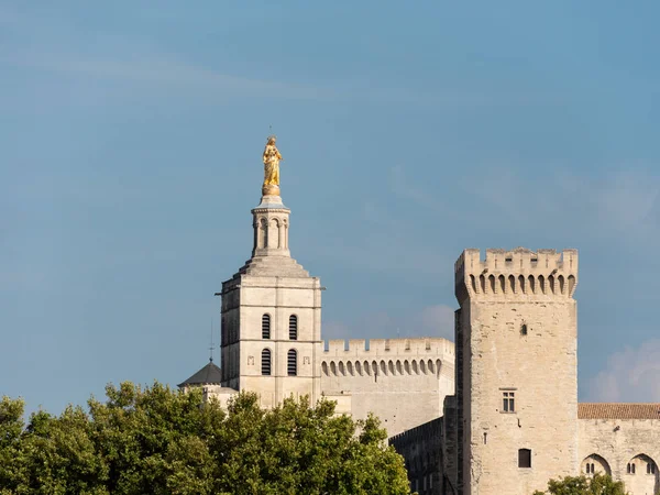 Het Pauselijk Paleis Een Historisch Paleis Gelegen Avignon Zuid Frankrijk — Stockfoto