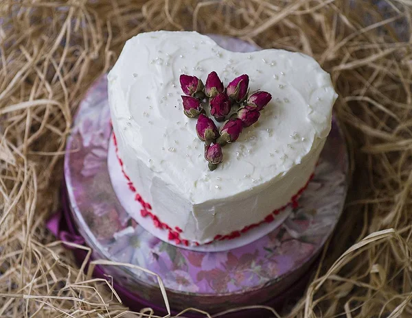 День Святого Валентина День Матери День Рождения Торт Праздничный Десерт — стоковое фото