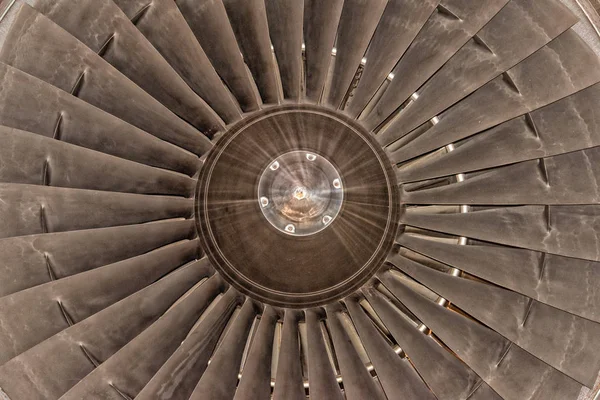 Airplane Jet Gas Turbine Engine Detail — Stock Photo, Image