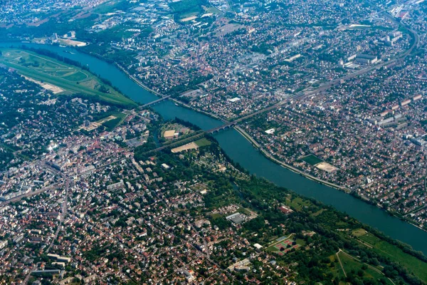 Rivier Seine Parijs Regio Luchtfoto Landschap — Stockfoto