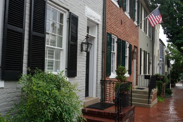 Georgetown Washington Houses Rainy Day — стоковое фото