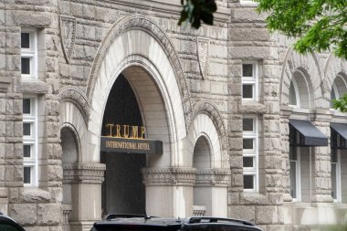 Washington Dc, ABD - 16 Mayıs 2018 - Postane şimdi Trump Uluslararası oteldir. Ulusal kayıt, tarihi 1899 yılında tamamlanan yerlerde listelenen