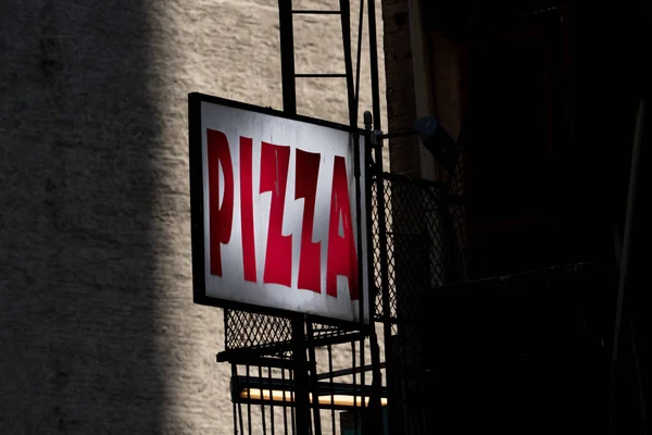 Red White Pizza Sign New York Usa — Stock Photo, Image