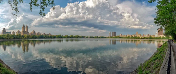 Panorama View Jezero New York Central Parku Může — Stock fotografie