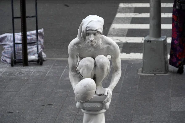 Nueva York Mayo 2018 Artista Estatua Viva Fuera Del Museo — Foto de Stock