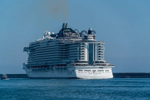 Genova Olaszország 2018 Június Msc Seaview Átírja Szabálykönyv Cruise Hajó — Stock Fotó