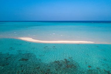 Maldivler su turkuaz hava görünümünü panorama manzara 