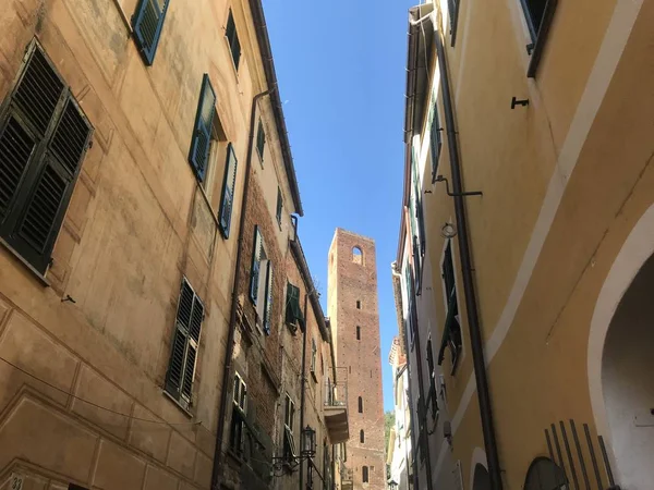 Noli Medieval Torre Aldeia Ligúria Itália — Fotografia de Stock