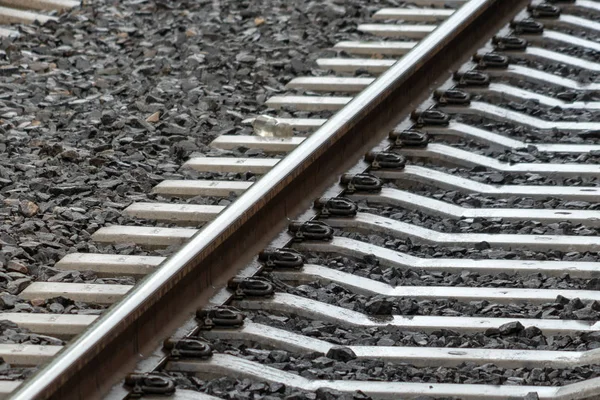 Railroad Trein Tracks Detail Close — Stockfoto