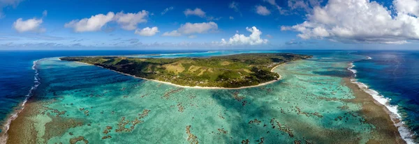 アイツタキ ラグーン ポリネシアのクック諸島の熱帯の楽園撮パノラマ風景 — ストック写真