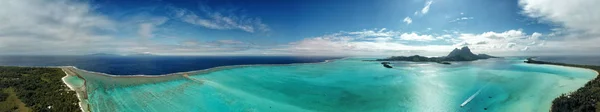 Bora Bora Havadan Görünümü Panorama Manzara Fransız Polinezyası — Stok fotoğraf