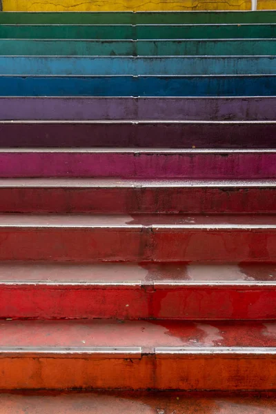 Flag Peace Rainbow Colors Stair — Stock Photo, Image