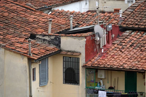 佛罗伦萨意大利老房子屋顶细节鸟瞰图 — 图库照片