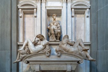 Michelangelo medici mezar schapel heykel ayrıntılı olarak Floransa