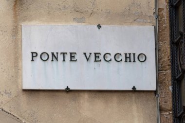 Floransa ponte vecchio mermer işareti detay