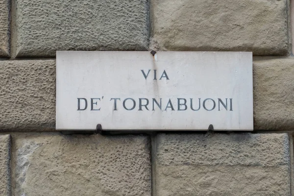 Tornabuoni Teken Florence — Stockfoto