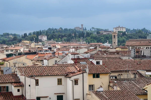 Florence Itália Casas Antigas Telhados Detalhe Vista Aérea — Fotografia de Stock