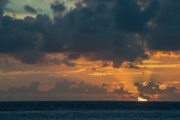 Maravilhoso Pôr Sol Paisagem Polinésia Francesa — Fotografia de Stock