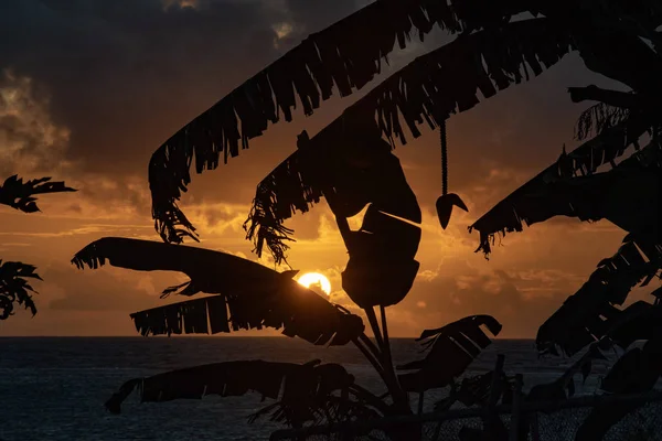Wunderschöner Sonnenuntergang Französischer Polynesienlandschaft — Stockfoto