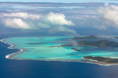 bora bora Adası Fransız Polinezyası Hava uçak görünümü panorama manzara