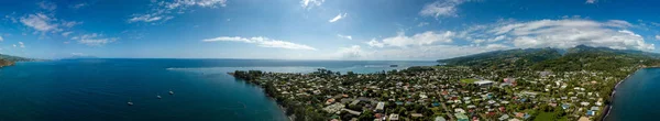Tahiti island french polynesia lagoon aerial view panorama landscape