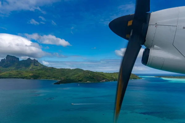 Bora Bora Island French Polynesia Aerial Airplane View Panorama Landscape — Stock Photo, Image