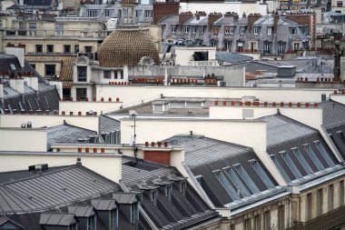 Paris çatı baca ve cityview peyzaj