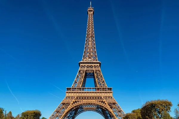 Acél Tour Eiffel Paris Torony Szimbólum Közelről Részlet — Stock Fotó