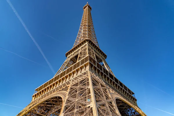 Stalowe Paris Tour Eiffel Wieża Symbolu Bliska Szczegółów — Zdjęcie stockowe