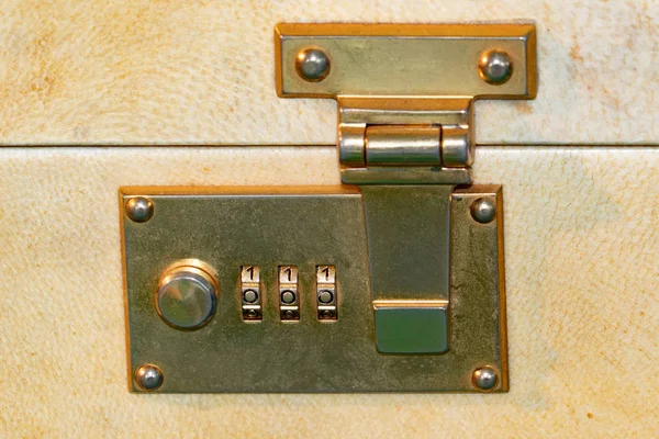 Old Luggage Locker Detail Safe Combination Code — Stock Photo, Image