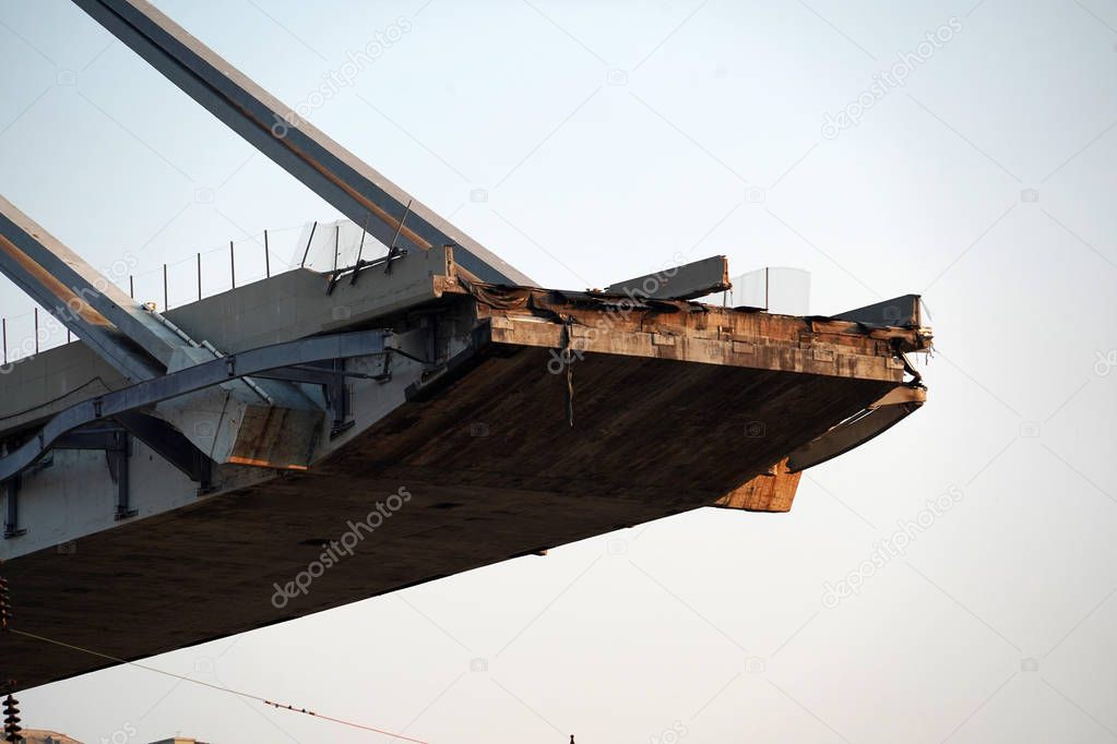 morandi collapsed bridge in genoa italy
