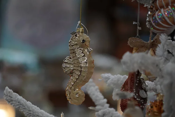 Coquille Arbre Noël Vie Décoration Marine Vendre Dans Une Boutique — Photo