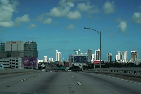 Florida Miami Miami Usa Listopadu 2018 Přetížené Dálnice Mnoha Průjezdu — Stock fotografie