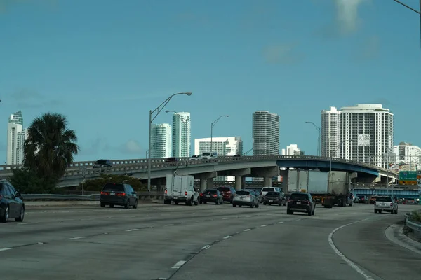 Miami Usa November 2018 Miami Florida Congested Highways Many Cars — Stock Photo, Image