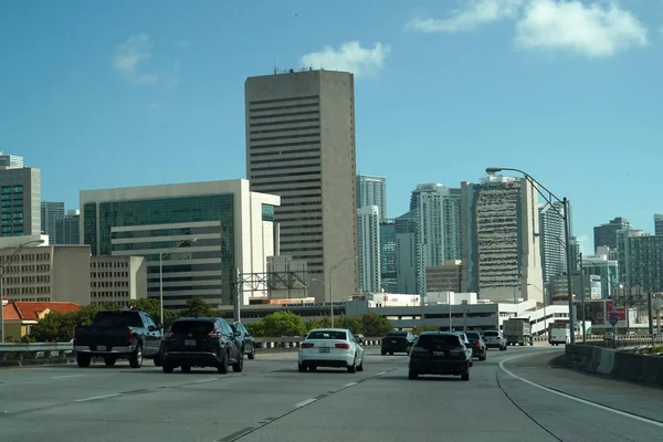 Miami Eua Novembro 2018 Miami Florida Congestionado Rodovias Com Muitos — Fotografia de Stock