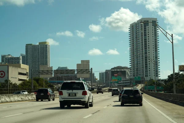 Miami Usa November 2018 Miami Florida Congested Highways Many Cars — Stock Photo, Image